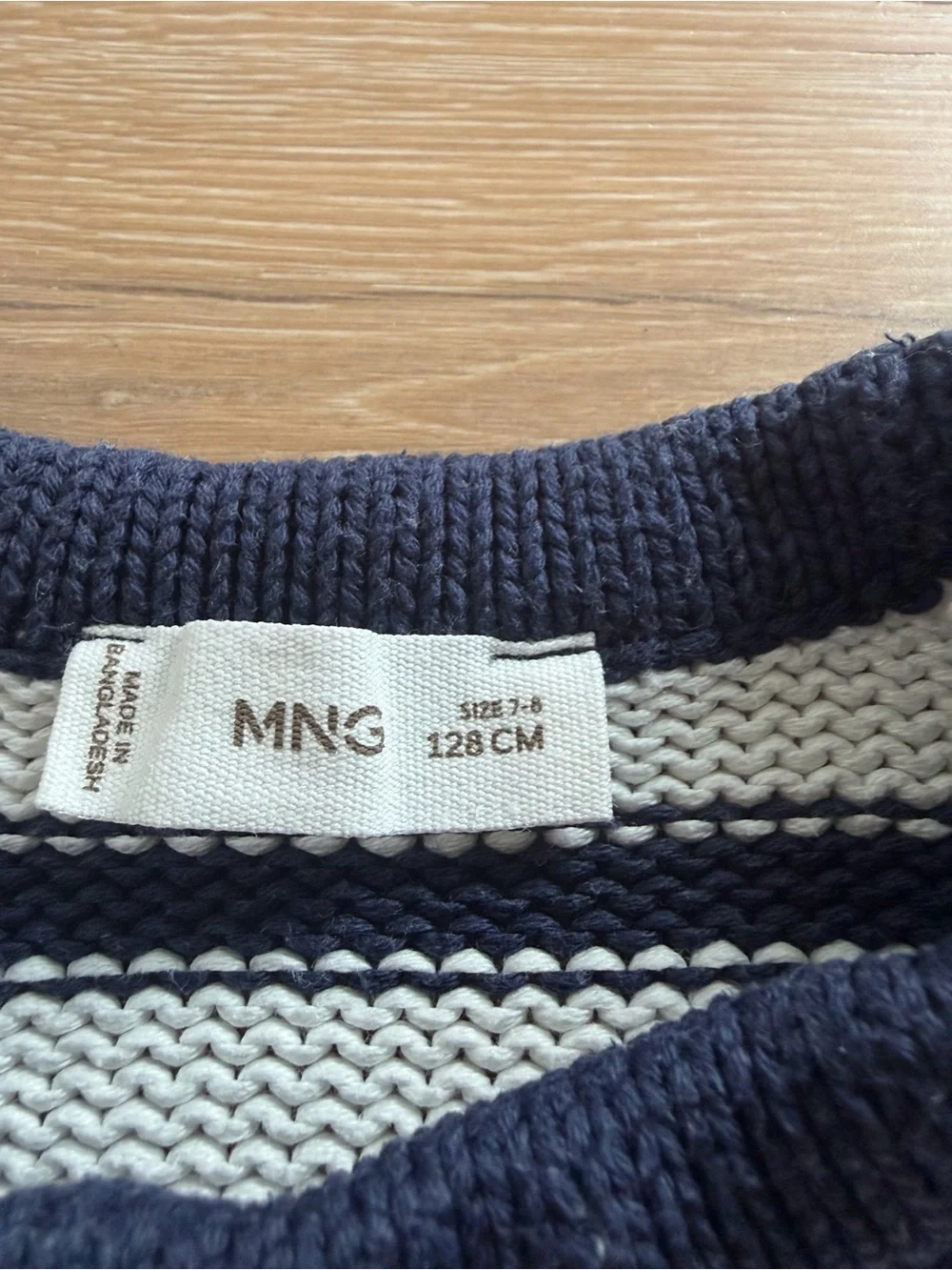 Mango Navy & Cream Striped Crewneck Sweater